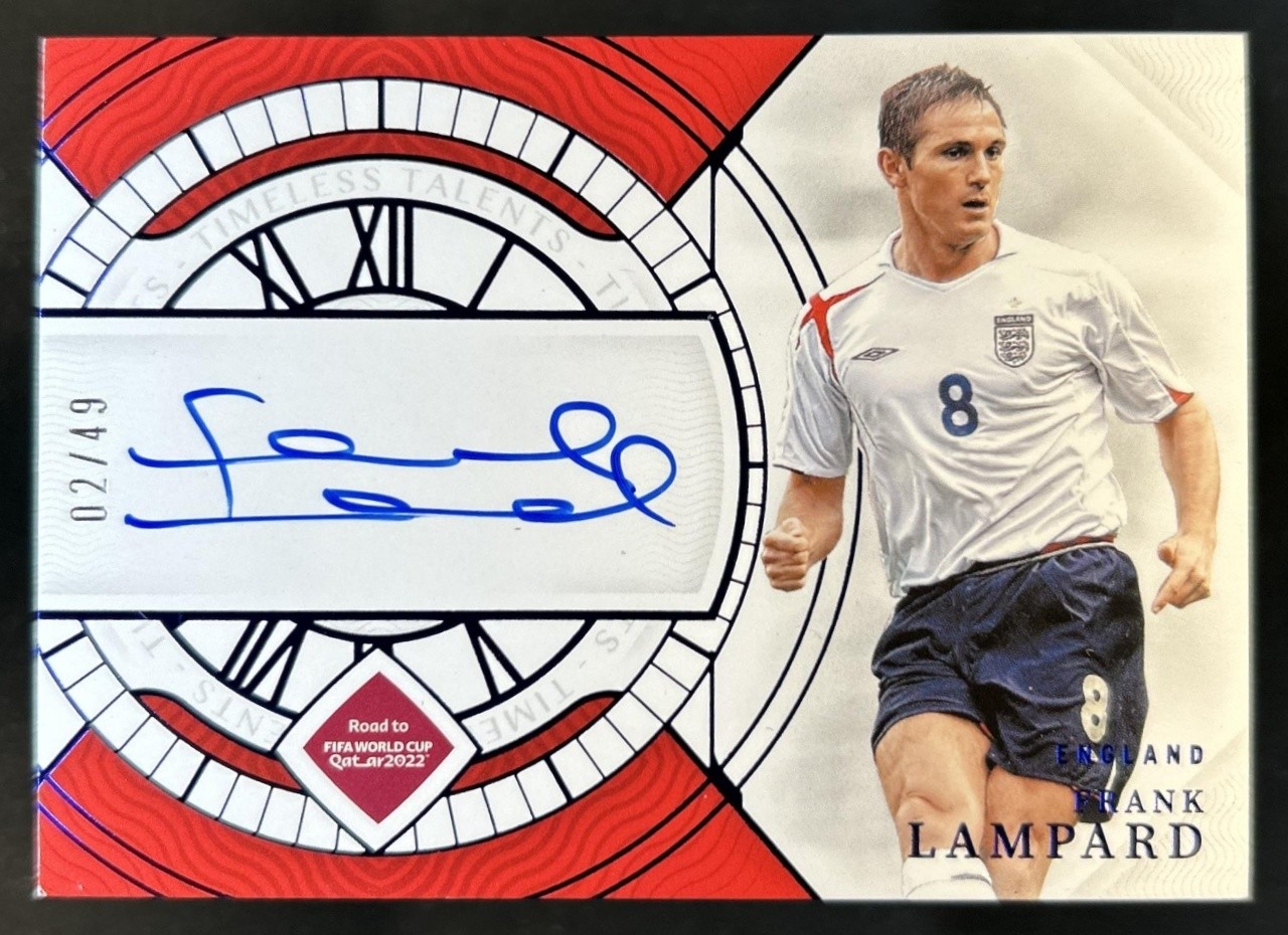2022-23 National Treasures World Cup Frank Lampard Talents Sapphire Auto #/49