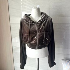 Velvet Training Set Brown Velvet Tracksuit