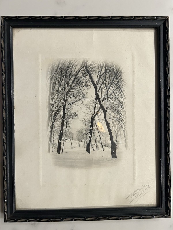 Original 1920’s Pen-Dike Signed Winter Scene Photograph * Rare Landscape Vintage