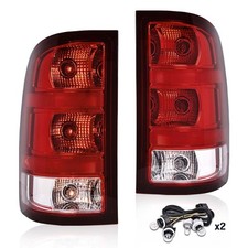 Pair Tail Lights Lamps Assembly Red w/ Bulbs GMC Sierra 1500 2500 3500HD 07-13