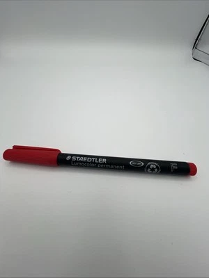 STAEDTLER 318-2 Lumocolor Permanent Pen, Fine Line Width, 0.6mm - Red - Image 1 of 3