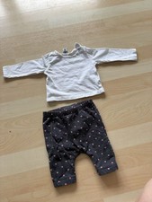 Baby Set: Weißes Langarmshirt & Leggings mit...