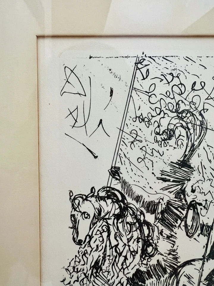 Salvador Dali "El Cid" Original Etching Framed Surrealism Spanish Immortals COA - Image 2 of 4