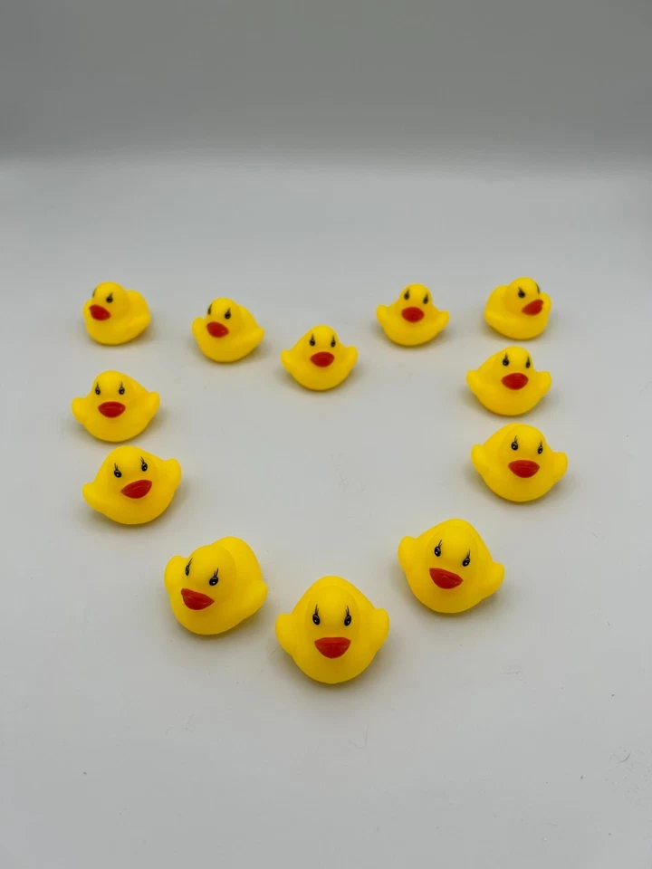 12 Mini Rubber Yellow Duck Miniature Toy Goody Bag Party Favor Pack Bath Ducky - Image 2 of 4