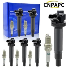 6pcs Ignition Coil & Iridium Spark Plug Set for 2001-2006 Toyota Sienna 3.3L V6