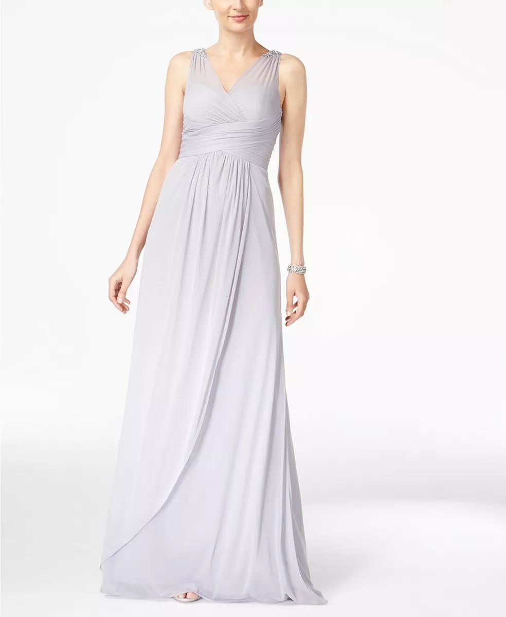 Adrianna papell ruched 2025 embellished gown