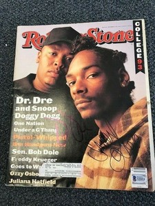 L K Snoop Dogg Dr Dre Firmado Rolling Stone Autografiada Auto Bas No Psa Ebay