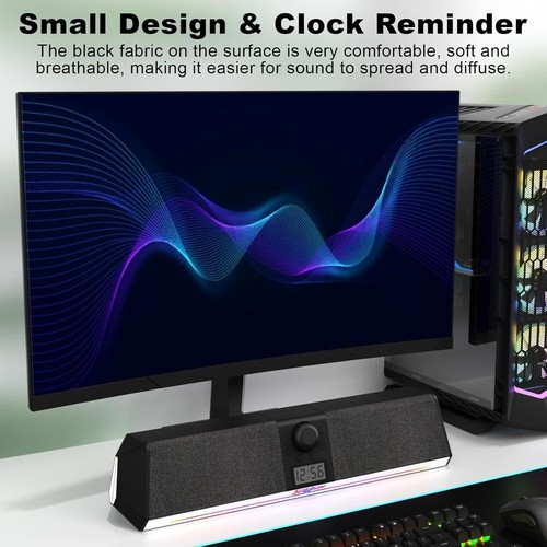 SOULION R80 Bluetooth Computer Speakers, USB Speakers with Digital Clock...SH3 - Picture 8 of 8