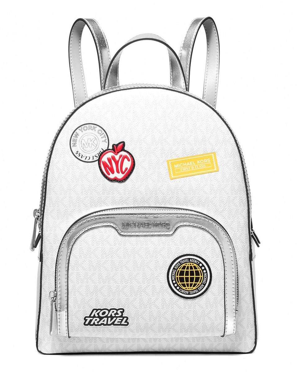 Michael Kors Backpack Bag MK Jaycee MD PKT Logo O.White New | eBay