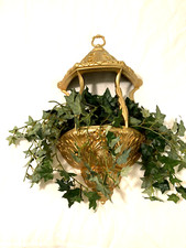 Vintage 1975 Gold Floral /Ivy Holder Wall Vase 23.25