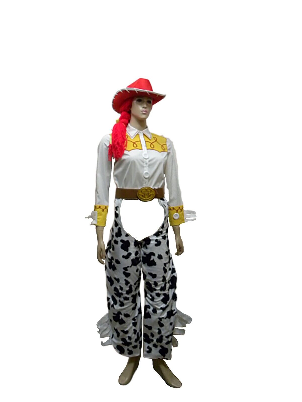 New Adult 6 Piece Disney Pixar Toy Story Jessie Costume Shirt with Chaps front