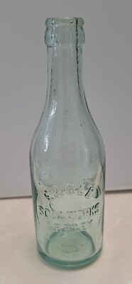 NICE RARE C. F RILEY EAGLE  SODA WORKS CROWN TOP SODA BOTTLE