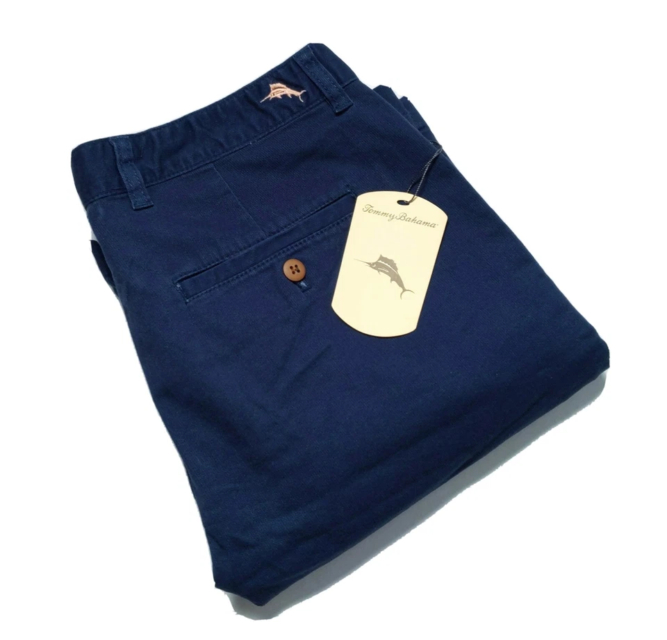Bermudas Tommy Bahama Frente Plano Calce Regular AZUL MARINO NUEVAS Talla 30 Nuevas con Etiquetas