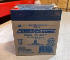 Power-Sonic Powersonic PS-1250F1 - 12 Volt/5 Amp Hour Sealed Lead Acid (R2)