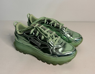 Reebok Classic Cardi B Club C Emerald Green Sneakers Women Size 8 / Youth 6.5