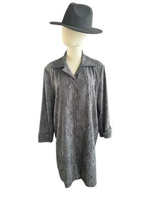 Vintage Northern Reflections Snake Print Duster Shirt Dress Oversized Jacket S
