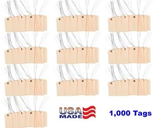 1,000 of 4 3/4" x 2 3/8" Size 5 Manilla Inventory Hang Tag Tags with Wire 13 Pt