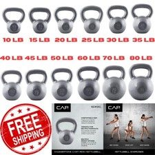 CAP Barbell Cast Iron Kettlebell Single 10-80 Pounds Strength Training Weights