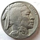 1935-S BUFFALO NICKEL, BOLD DATE, PARTIAL RIMS, PARTIAL HORN, VG+, CIRCULATED