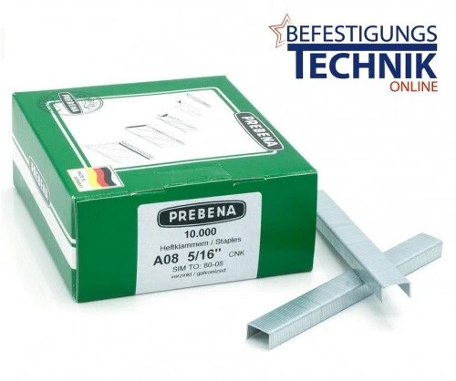 Prebena Klammern A08CNK A 80/08mm verzinkt für 1XR-A16 1GP-A16 KL-01 10M