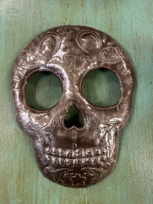Hand-Crafted Recycled Oil Drum Day of the Dead/Dia de los Muertos Sugar Skull Wa