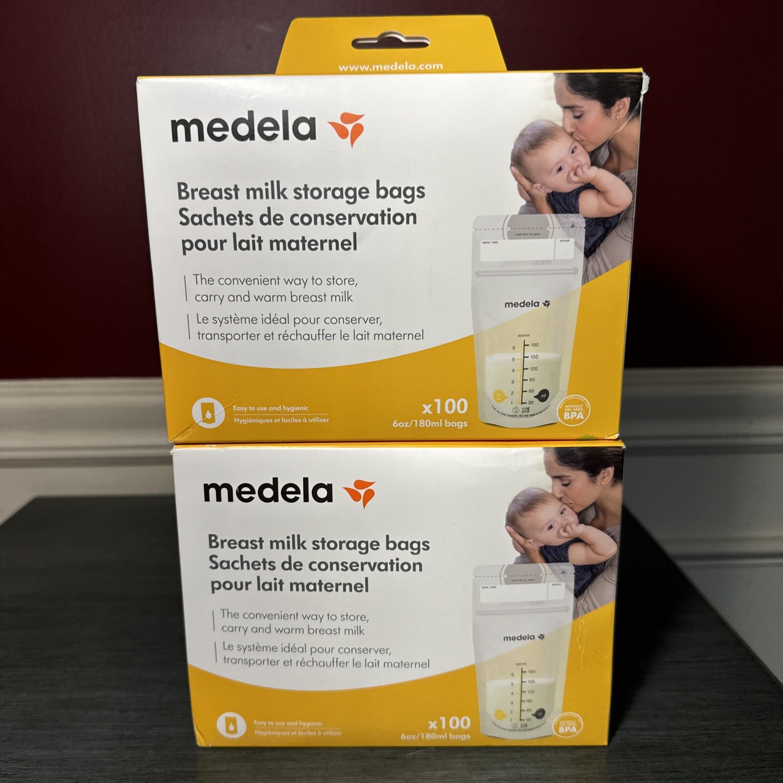 Medela 68062 Breast Milk Storage Bag - 100 Count; Lot of 2