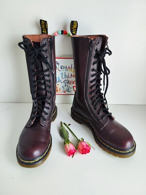 Dr Martens 14 eye red burgundy 11852 mid calf boots UK3 EU36