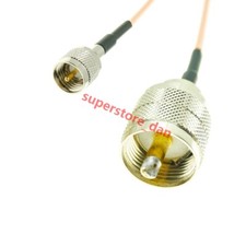 UHF PL259 Male to Mini-UHF Male Plug 50-Ohm RG316 Coax Jumper pigtail RF Cable