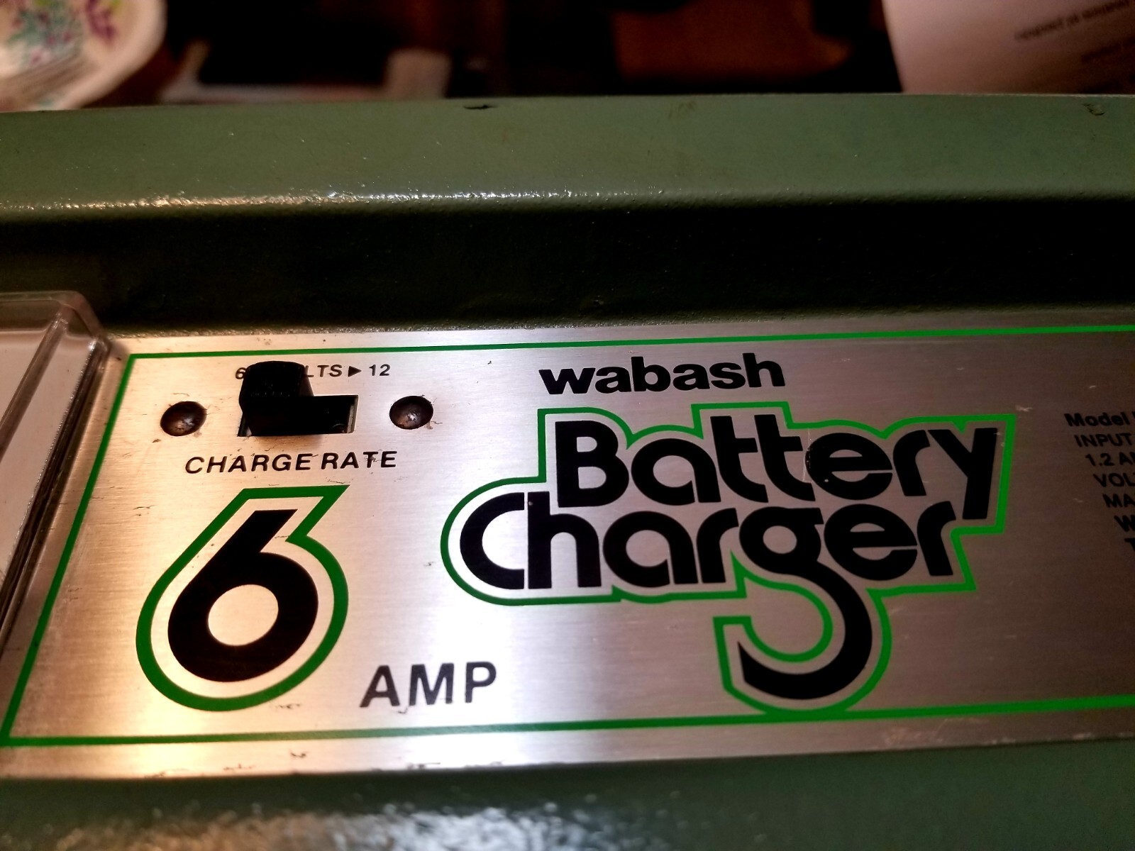 Vintage Wabash 6 Amp 6V 12V Battery Charger Model B6 Made In USA Ships