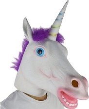 Fancy dress Unicorn Latex Head Mask Unisex