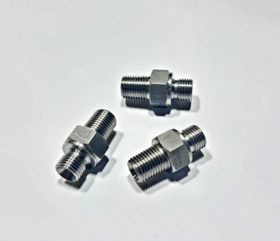 (3) P_CM_1/4x1/4H Ham-Let Stainless Steel 1/4'' Male x 1/4'' Male NPT Connector