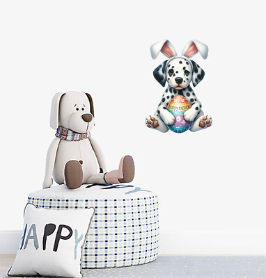 Wandbild Ostern Hund Ei Schlafzimmer Kinderzimmer bunte Van Vinyl Aufkleber Abziehbilder a9401