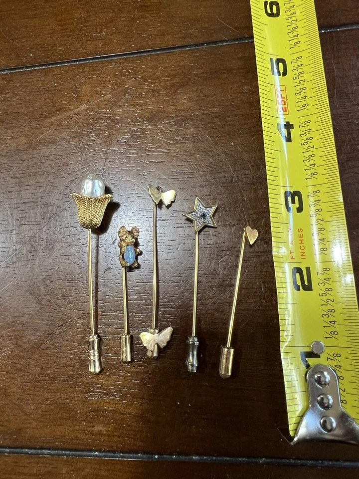Lote De Colección De 5 Alfileres De Solapa - Ópalo Koala, Perla, Estrella, Corazón, Mariposa Foto 2 de 4