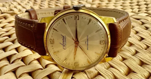 Vintage Accurist 21 Jewels Mechanical Stunning Dial Swiss Men’s Watch-Free Uk PO - Picture 1 of 6