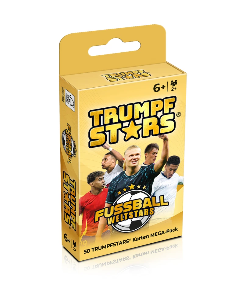 Quartett Fussball Weltstars Kartenspiel Gomazing Trumpf Stars Kinder ab 6 Jahren