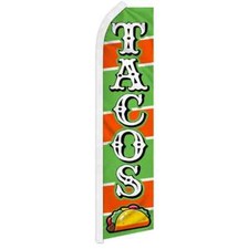 Tacos Swooper Flutter Feather Flag Mexican Food Truck Business Flag GR/OR