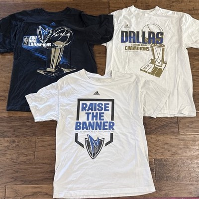 Lot of 3 Dallas Mavericks 2011 NBA Champions Adidas T-Shirts Sz L FREE SHIPPING