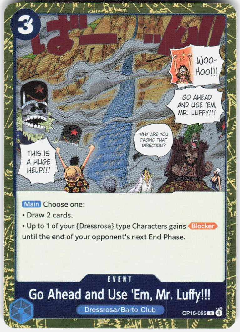 Go Ahead and Use Em Mr. Luffy Foil OP15-055 Adventure on Kami's