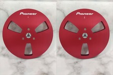 One Pair Pioneer Red 7'' Tape Reel Light Metal Aluminum Take Up Reel