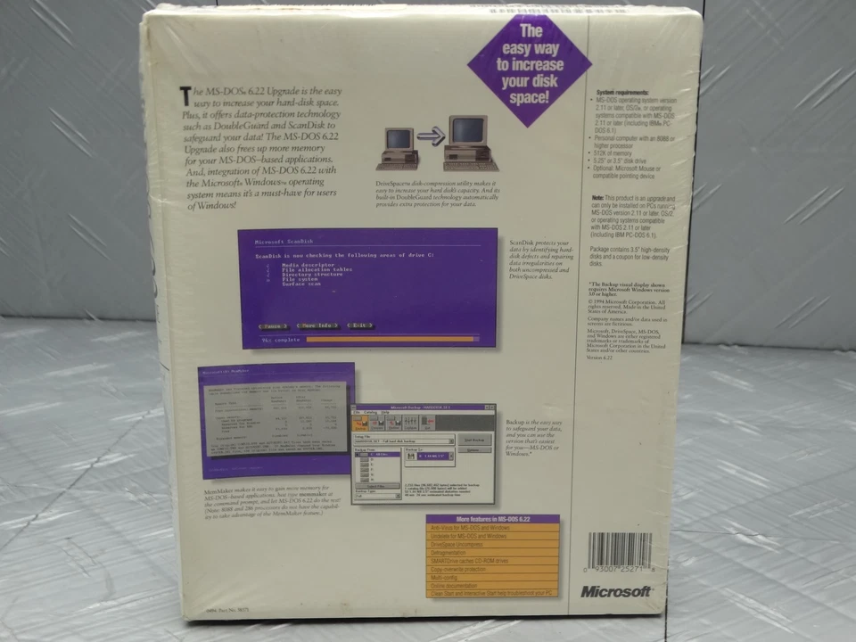 Microsoft DOS 6.0 Upgrade (3.5) HD 58571 Sealed New - Image 3 of 4