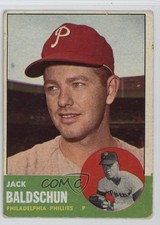 1963 Topps Jack Baldschun (No White Slash in Smaller Photo) #341 1s6w