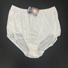 Vintage Sears Women's 10 Captiva 100 Nylon White Panty Granny Full Brief NWT