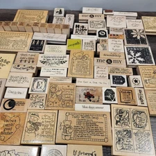 Words and Phrases Wooden Rubber Craft Stamps You Choose