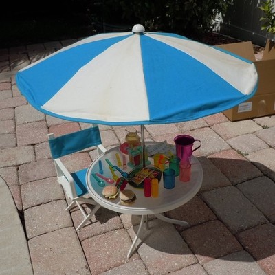 American Girl Doll Pleasant Company Patio Set 1996 Retired ~ Food and Tableware!