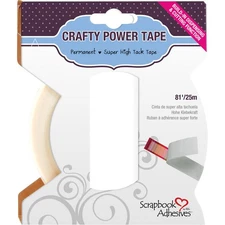 3L 01638 Scrapbook Adhesives Crafty Power Tape W/Dispenser-.25"X81'