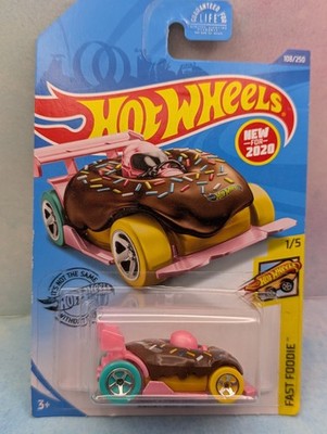 2020 Hot Wheels DONUT DRIFTER #108 chocolate/pink/turq/yellow fast foodie z1