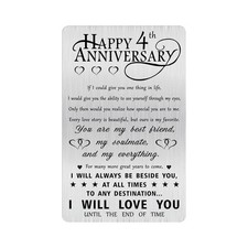 Alotozo 4th Anniversary Card Gifts for Husband Him, Happy 4 Years Wedding Ann...