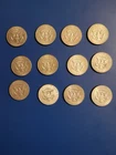 12 Kennedy Halfs Dollar/ 1966-69
