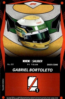 2025 Uno Elite Core F1 Formula 1 RED Gabriel Bortoleto Kick Sauber Helmet #015