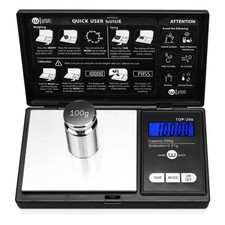 200g Digital Pocket Gram Scale 0.01g Mini Food Jewelry with Calibration Weight